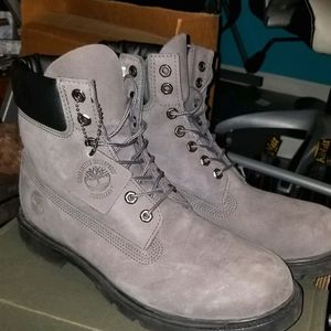 Dark Grey Suede with Black Trim Timberland Boots